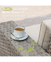Xizzi Patio Furniture Set,12 Pieces Outdoor Sectional Sofa Couch Set,Patio Conversation Set with Modular Wicker Deep Seat Chairs,Comfy Cushions,Side T