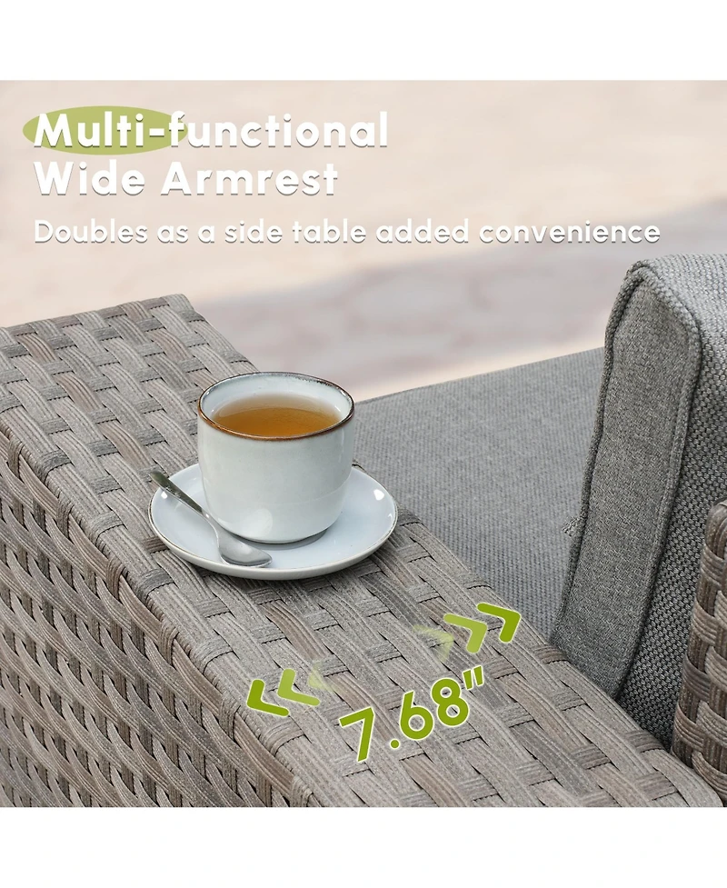 Xizzi Patio Furniture Set,12 Pieces Outdoor Sectional Sofa Couch Set,Patio Conversation Set with Modular Wicker Deep Seat Chairs,Comfy Cushions,Side T