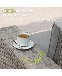 Xizzi Patio Furniture Set,12 Pieces Outdoor Sectional Sofa Couch Set,Patio Conversation Set with Modular Wicker Deep Seat Chairs,Comfy Cushions,Side T