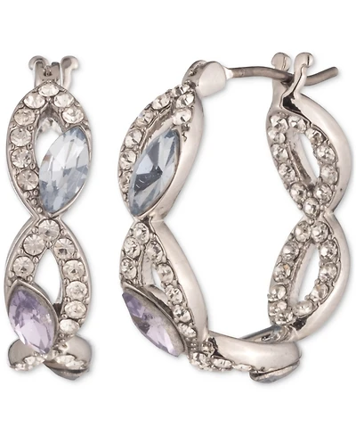 Givenchy Small Mixed Crystal Openwork Hoop Earrings, 0.68"