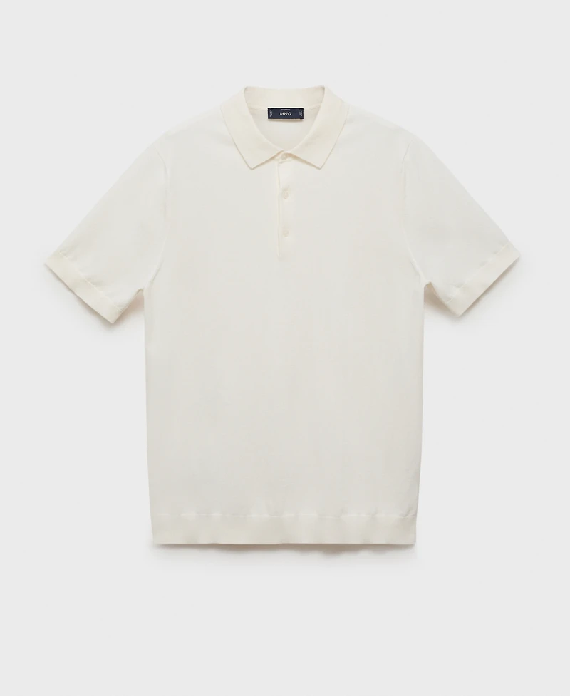 Mango Men's Cotton Fine Knit Polo Shirt