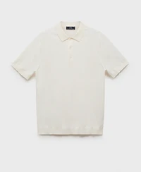 Mango Men's Cotton Fine Knit Polo Shirt