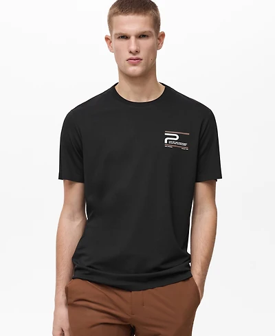 Mango Men's Comfort Stretch Printed T-Shirt