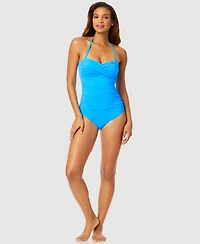 Anne Cole Twist-Front Ruched One-Piece Swimsuit