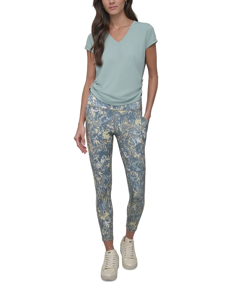 Dkny Sport Women's Printed High-Waist 7/8 Tights