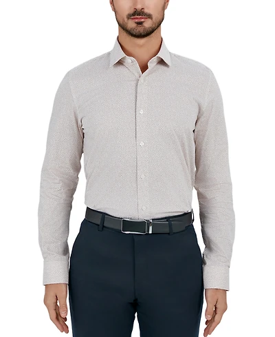 Tallia Men's Slim Flit Micro Floral Print Button-Front Dress Shirt