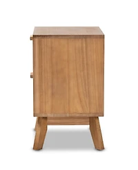 Baxton Studio 15.7" Finished Wood Baden Mid-Century Modern 2-Drawer End Table