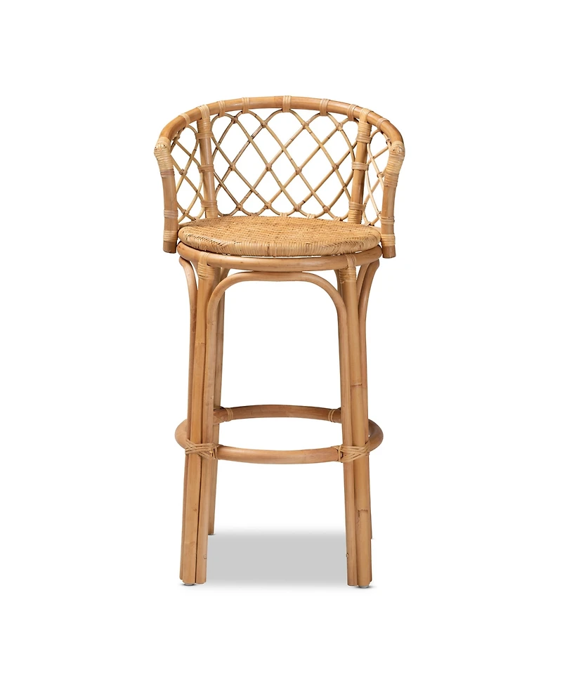 bali & pari 21" Rattan Orchard Modern Bohemian Counter Stool