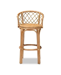 bali & pari 21" Rattan Orchard Modern Bohemian Counter Stool
