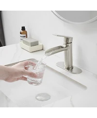 Waterfall Single Handle Hole Farmhouse Bathroom Faucet