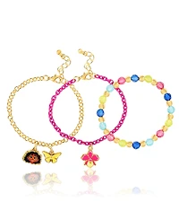Disney Encanto Set of 2 Charm Bracelets and 1 Stretch Beaded Bracelet, Officially Licensed, 6"