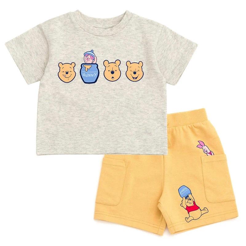 Winnie the Pooh Little Boys T-Shirt and French Terry Shorts Outfit Set