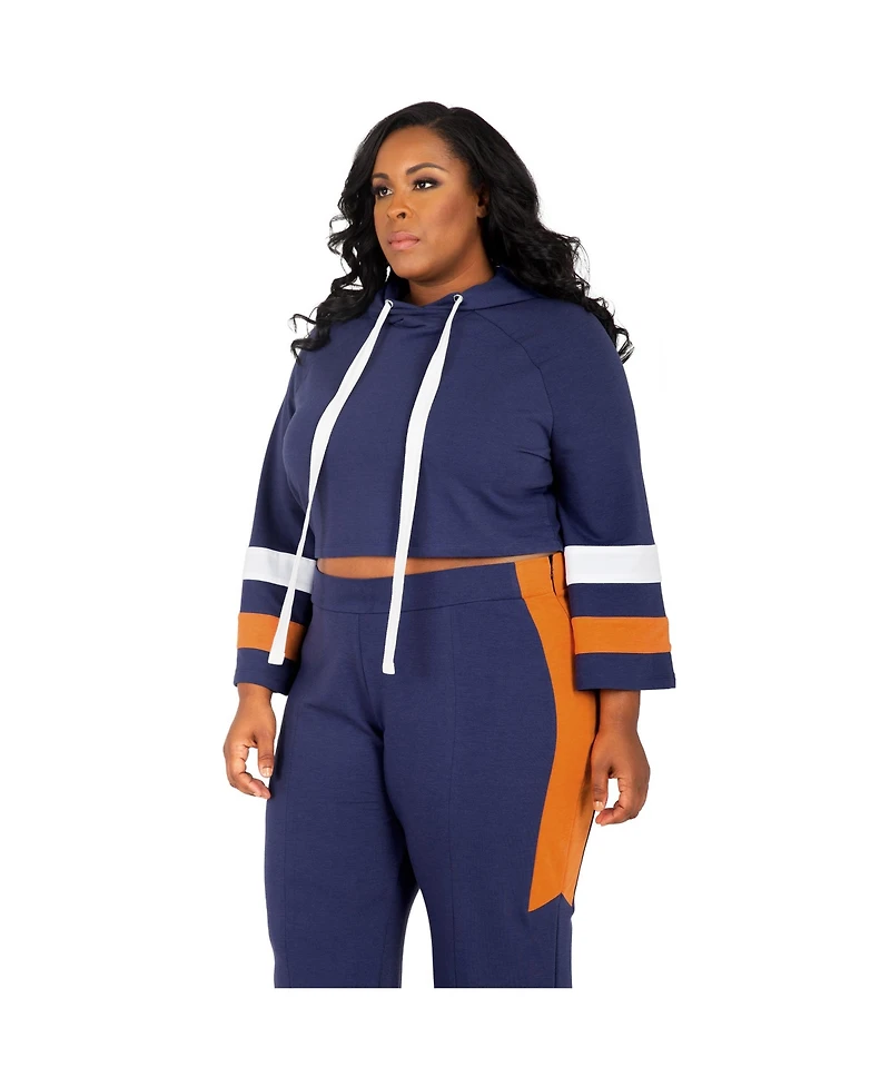 Poetic Justice Plus Flare Sleeve Cropped Hoodie Sweatshirt