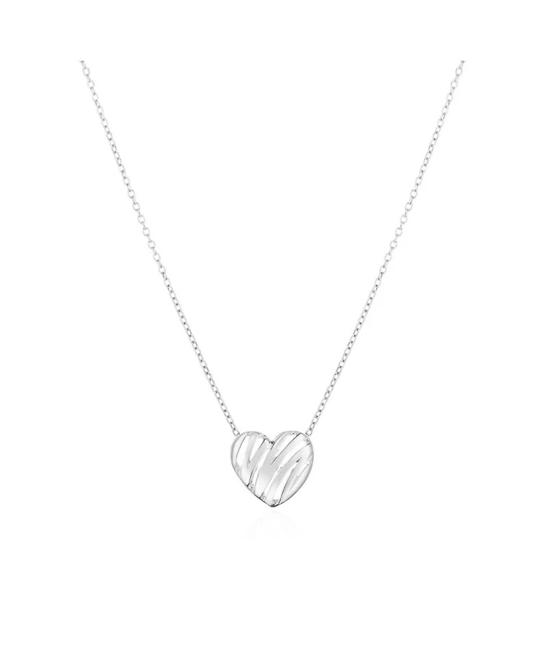 The Lovery Scribble Heart Necklace 14K White Gold