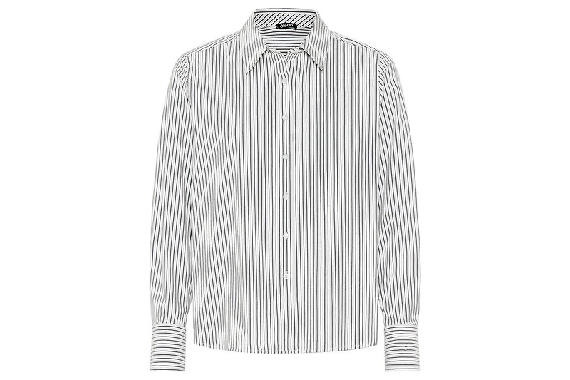 Olsen Women's Striped Cropped Shirt