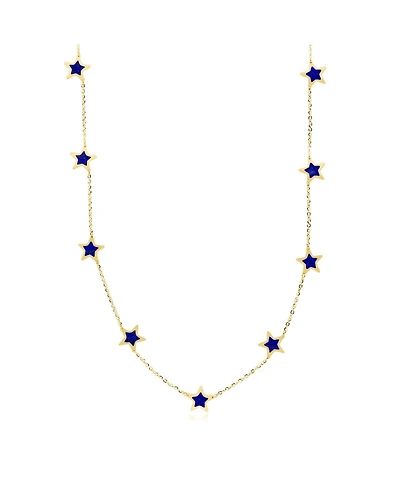 The Lovery Lapis Star Station Necklace 14K Gold