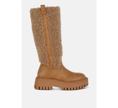 Lapland Fur Detail Calf Length Boots