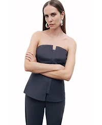 Nocturne Women's Zippered Corset Look Blouse