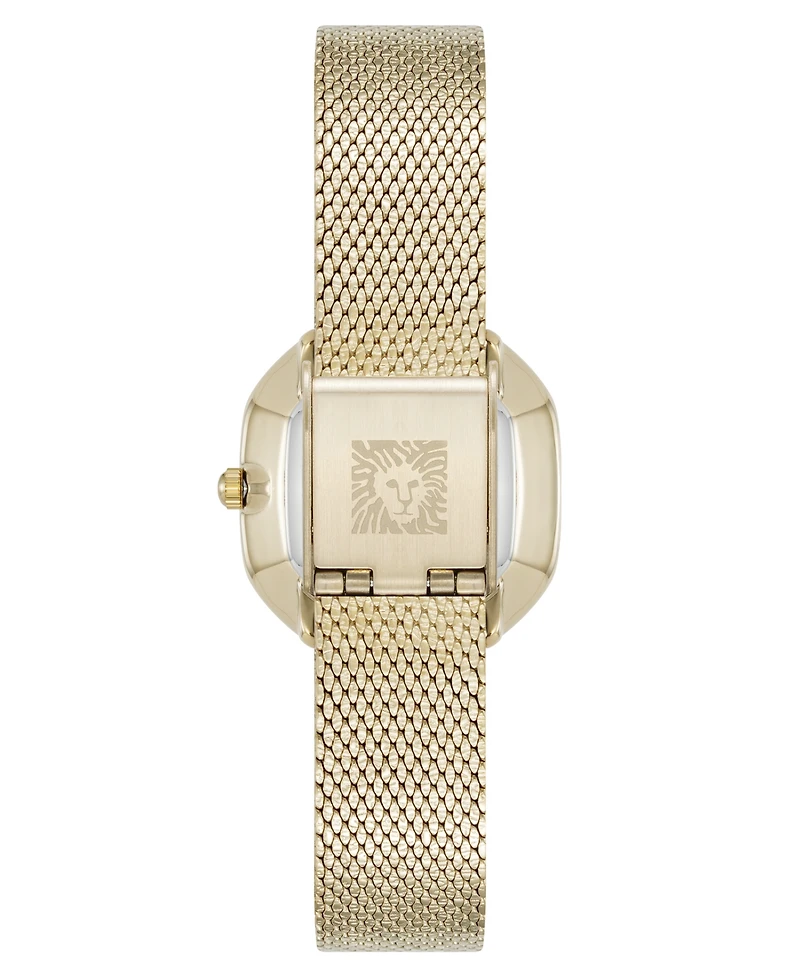 Anne Klein Women's Quartz Estate Octagonal Gold-Tone Stainless Steel Mesh Bracelet Watch, 24mm