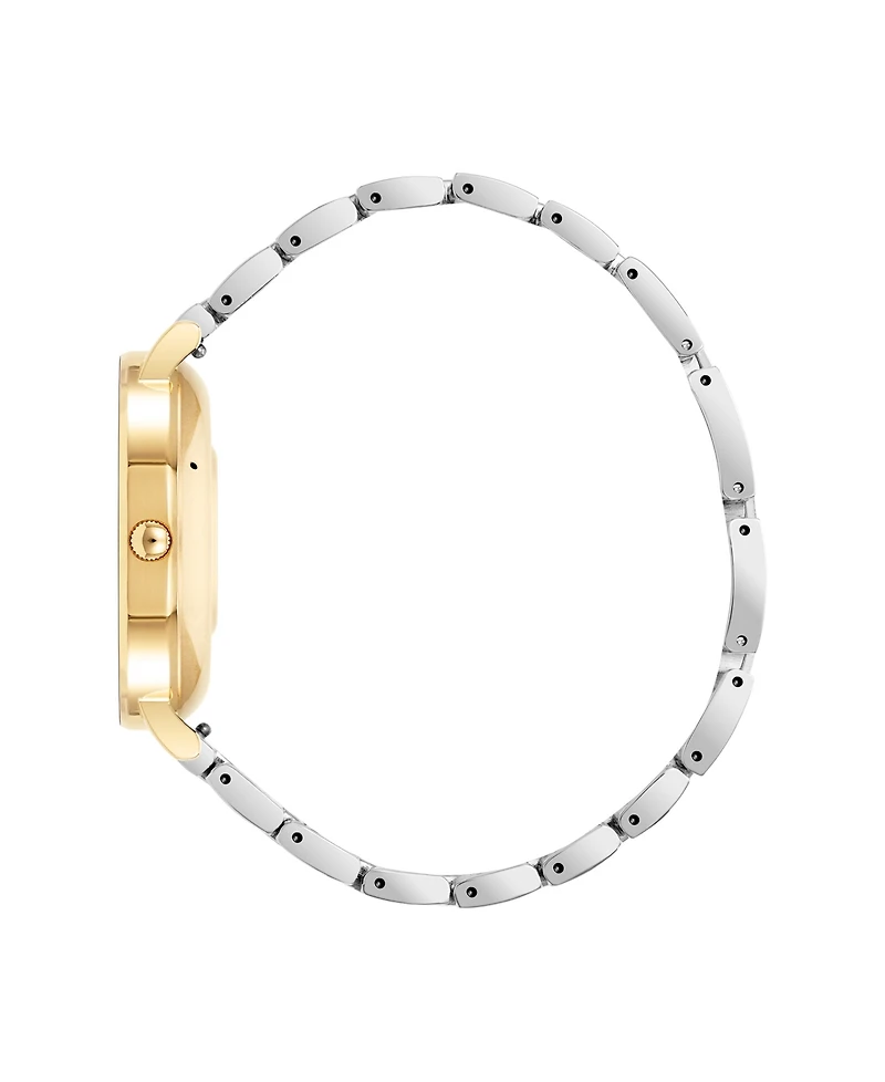 Anne Klein Women's Connect It Prism Smartwatch with Two-Tone Metal Alloy and Black Silicone Band, 30mm