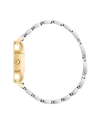 Anne Klein Women's Connect It Prism Smartwatch with Two-Tone Metal Alloy and Black Silicone Band, 30mm