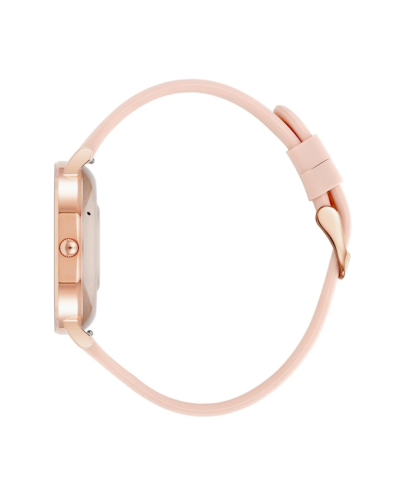 Anne Klein Women's Connect It Prism Smartwatch with Rose Gold-Tone Metal Alloy and Pink Silicone Band, 30mm