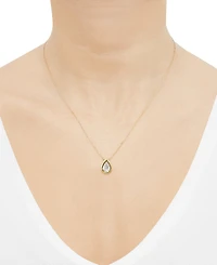 Diamond Pear Bezel Pendant 18" Necklace (1/3 ct. t.w.) in 14k Gold