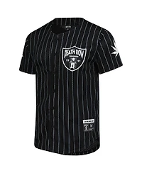 Lids Men's Black Death Row Records Pin Stripe Baseball Jersey