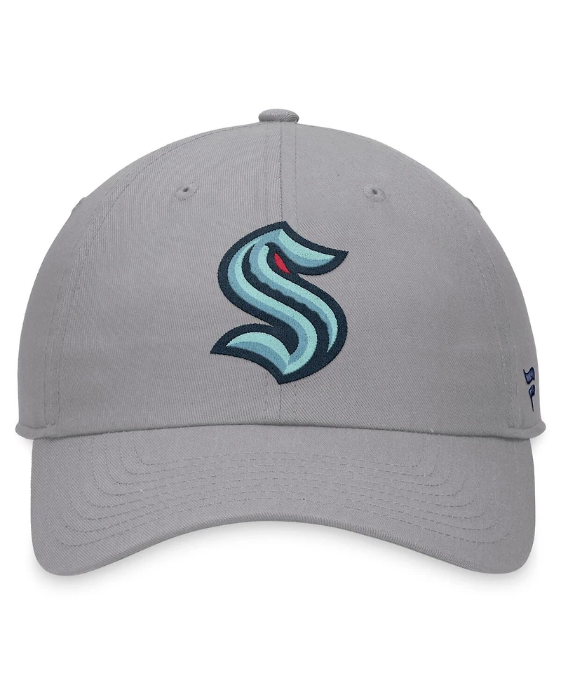 Fanatics Men's Gray Seattle Kraken Extra Time Adjustable Hat