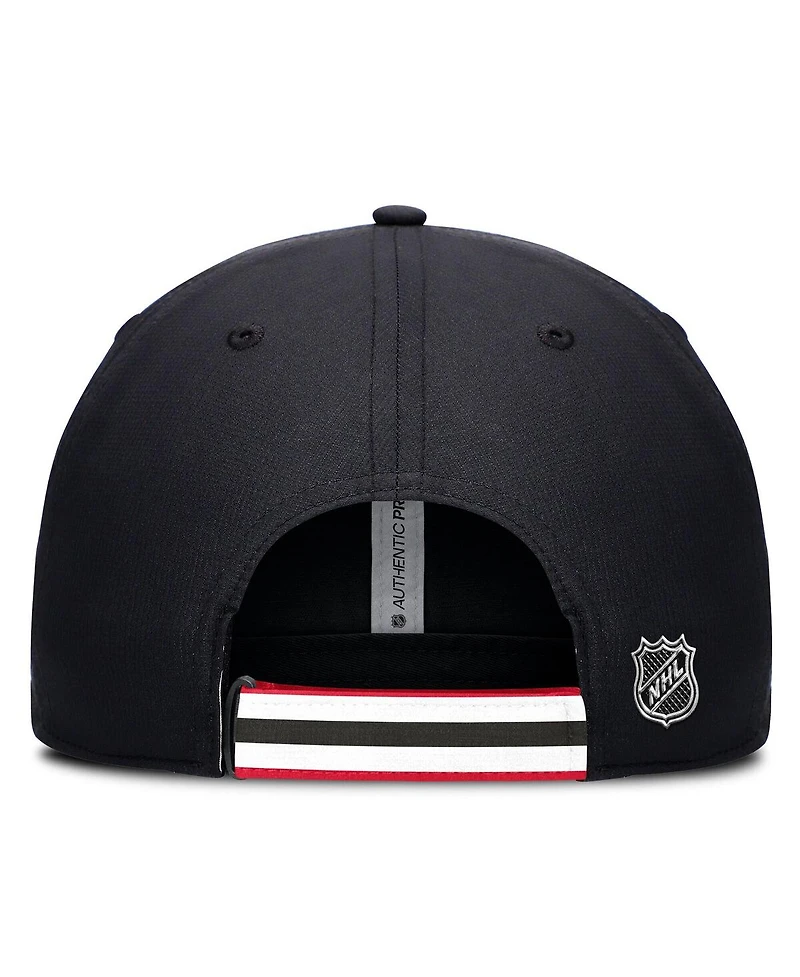 Fanatics Men's Black/Red New Jersey Devils Authentic Pro Ripstop Adjustable Hat