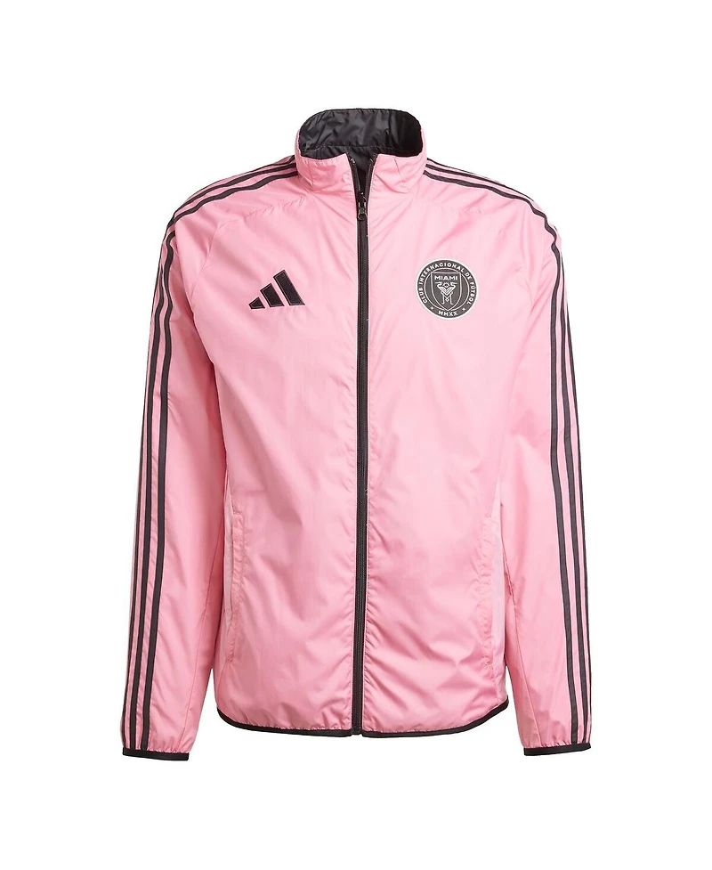 Adidas Men's Pink/Black Inter Miami Cf 2025 Anthem Reversible Full-Zip Jacket