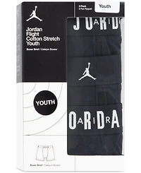 Jordan Big Boys Flight Dri-Fit Cotton Core Boxer Briefs, Pack of 3