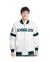 Starter Men's White Philadelphia Eagles Scout Full-Snap Varsity Jacket