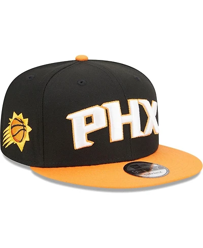 New Era Men's Black/Orange Phoenix Suns Jersey Hook Statement Edition 9FIFTY Snapback Hat