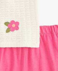 First Impressions Baby Girls Cotton Crochet Flower Top & Shorts, 2 Piece Set, Exclusively at Macy's