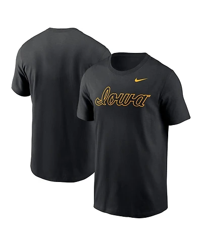 Nike Men's Black Iowa Hawkeyes Baseball Wordmark T-Shirt