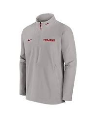 Nike Men's Pewter Usc Trojans Sideline Coaches Quarter-Zip Jacket