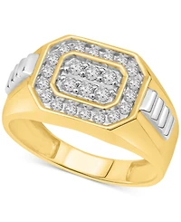 Men's Diamond Octagon Cluster Ring (1/2 ct. t.w.) in 10k Gold