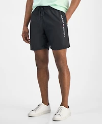 Tommy Hilfiger Men's Drawstring Logo 7" Swim Trunks