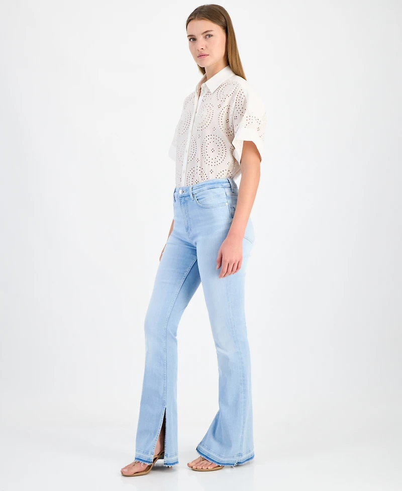 Boss Orange Women's Mid-Rise Slit-Flare-Leg Jeans