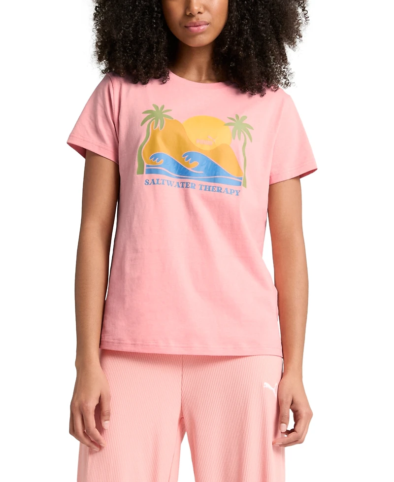Puma Women's Cotton Wellness Graphic-Print Crewneck Tee