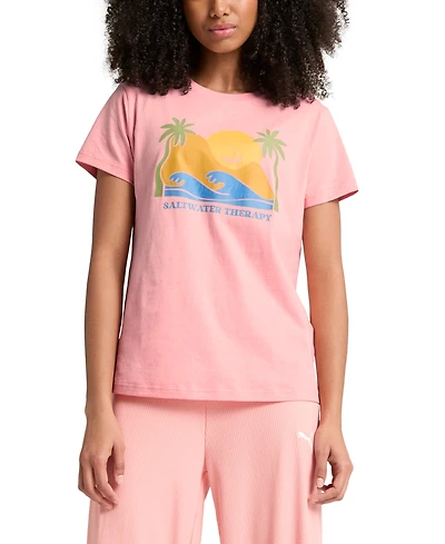 Puma Women's Cotton Wellness Graphic-Print Crewneck Tee