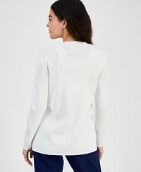 Ak Anne Klein Petite Newport Open-Front Cardigan