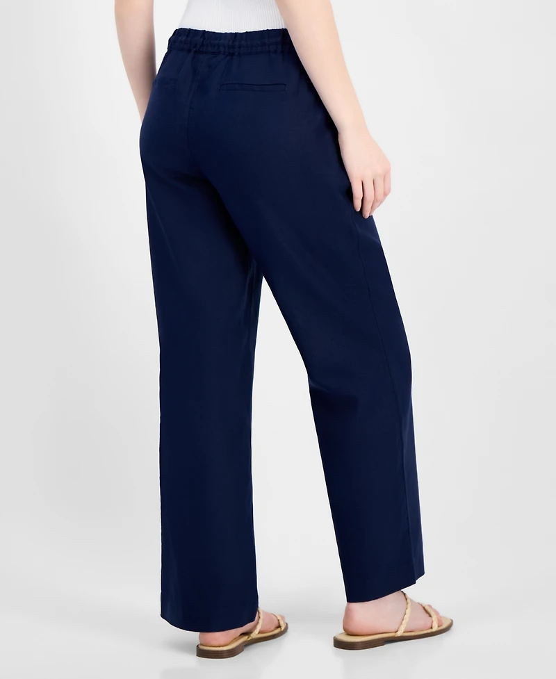 Charter Club Women's 100% Linen Drawstring Pants, Created for Macy's