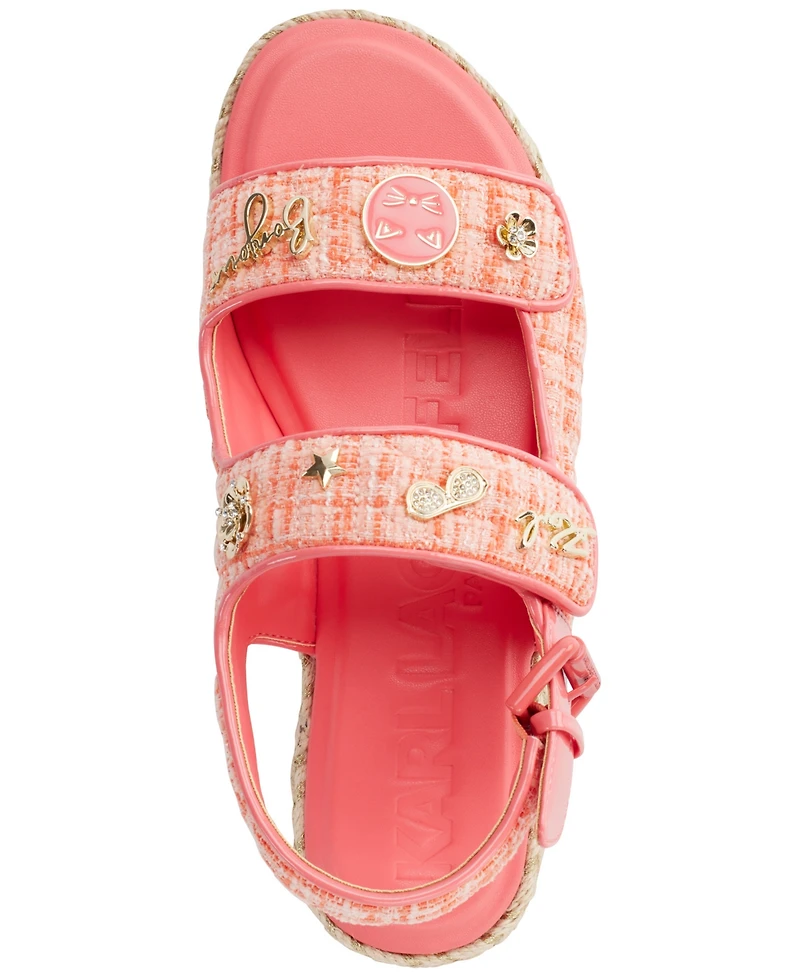 Karl Lagerfeld Paris Women's Charlay Almond Toe Flat Sandals