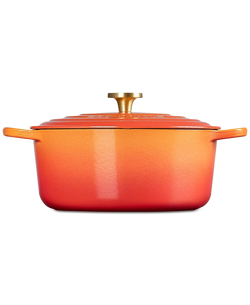 Le Creuset Signature 7.25-Qt. Flamme Doree Round Dutch Oven with Crucible Knob - 100th Anniversary Edition