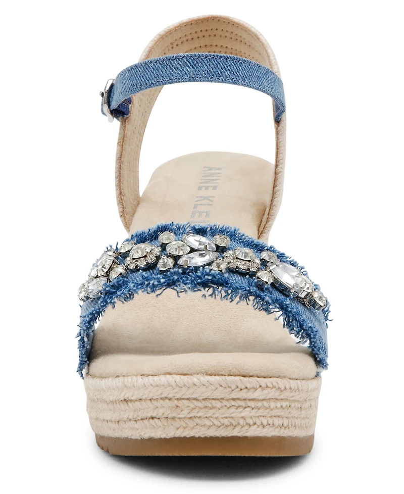 Anne Klein Women's Wilton Embellished Espadrille Wedge Sandals