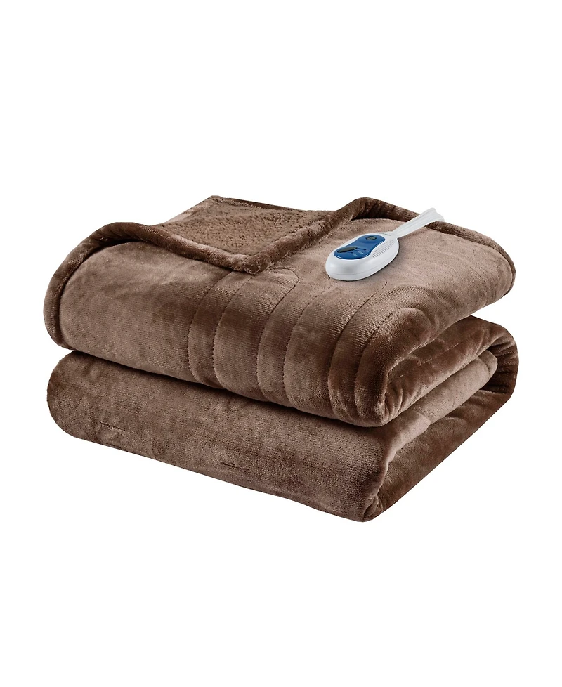 Beautyrest Microlight Electric Reversible Plush to Berber Throw, 60" x 70"