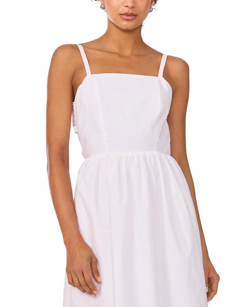 1.state Women's Embroidered Tie-Back Midi Dress