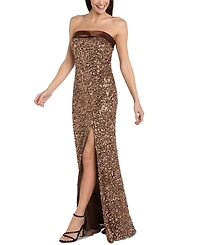 Morgan & Company Juniors' Sequined Strapless Gown